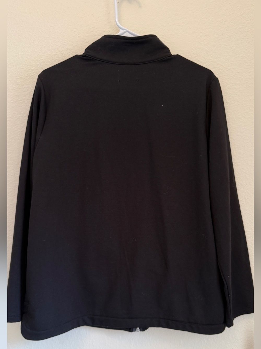Croft & Barrow Black Full Zip Fleece Jacket Mock Neck Pockets PL - Picture 5 of 9